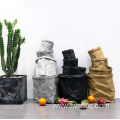 Multi size eco friendly washable brown kraft paper box anti-tear small kraft paper flower pot bag for indoor planters